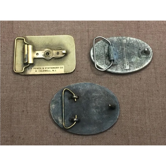 Lot of 3 Belt Buckles Brass Vintage 1970’s 1980's Collectible Rare - Picture 2 of 14